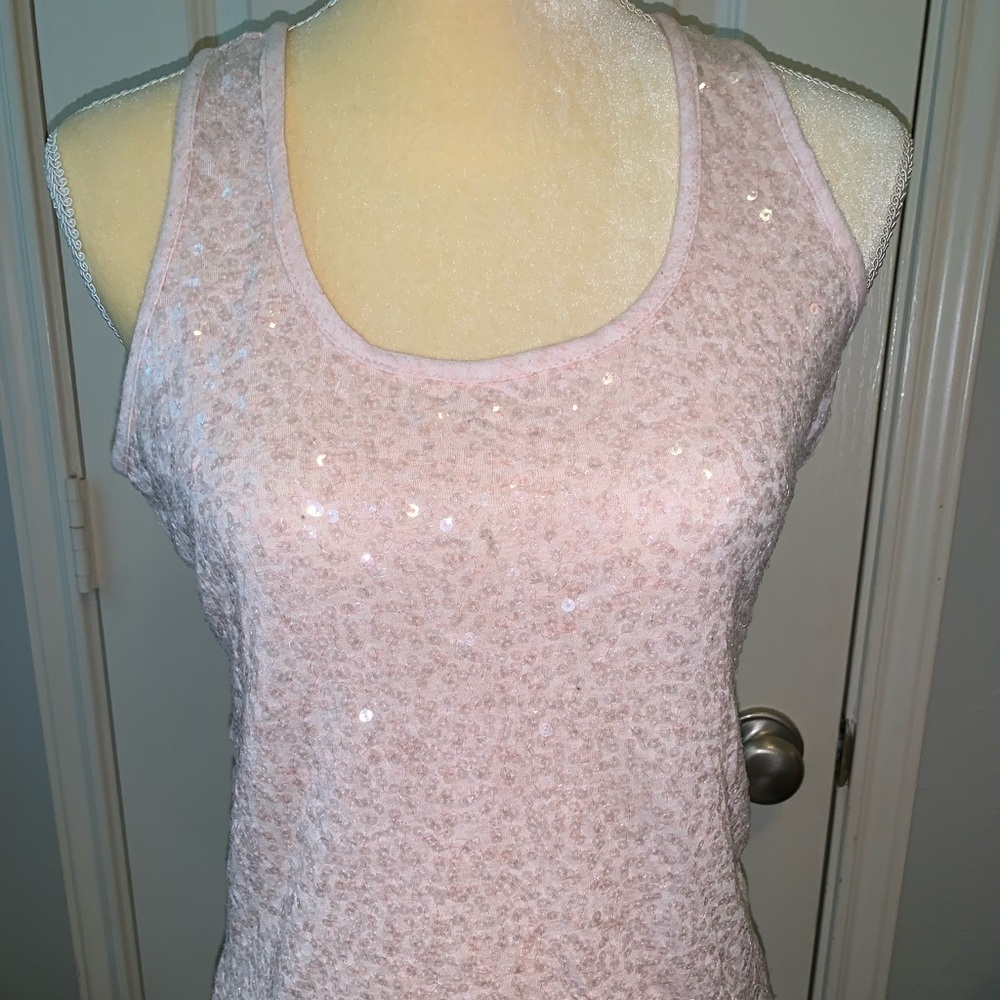 Pink sequins tank